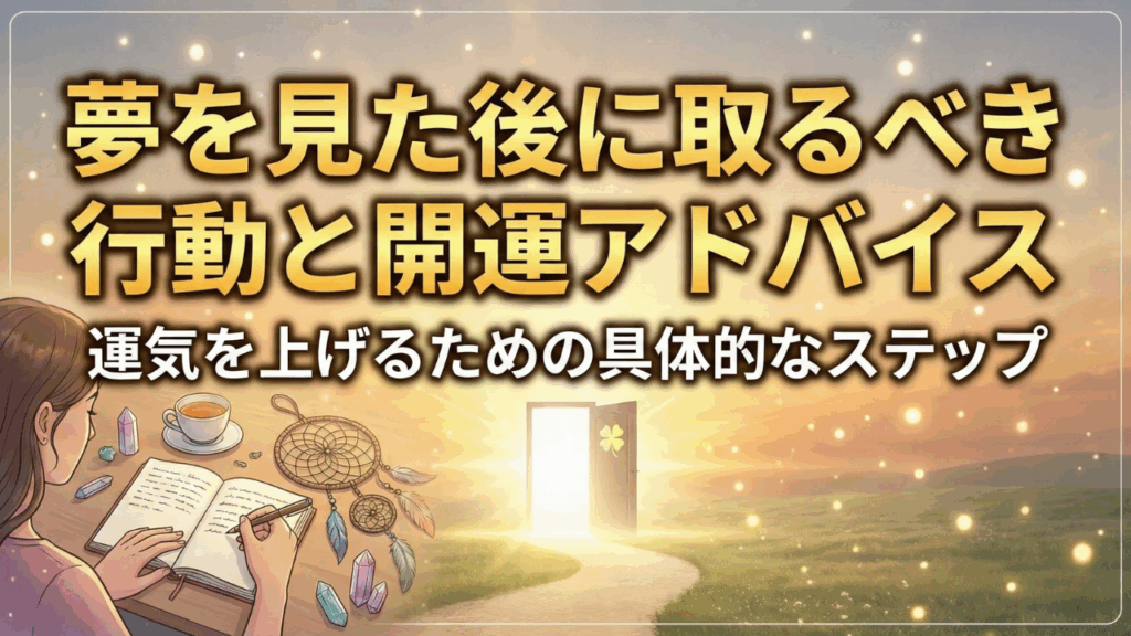 夢を見た後に取るべき行動と開運アドバイス