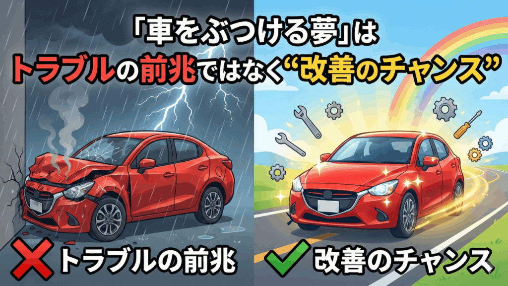 「車をぶつける夢」はトラブルの前兆ではなく“改善のチャンス”