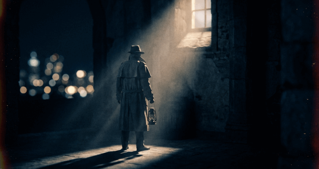 暗闇の中に一本の光が差し込むイメージ。不吉とされる車のナンバーの意味を正しく理解し、安心して運気を整えるための道筋を示す象徴的な画像。