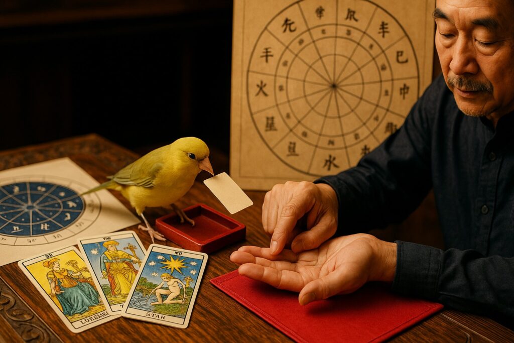 台湾で体験できる占術の種類と特徴を紹介する画像｜手相・紫微斗数・タロットなど