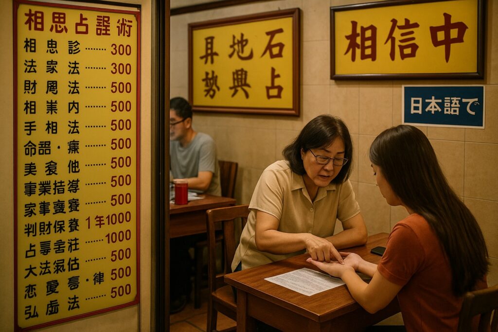 台湾占いの体験ステップと料金相場を説明する画像｜初めてでも安心の流れ