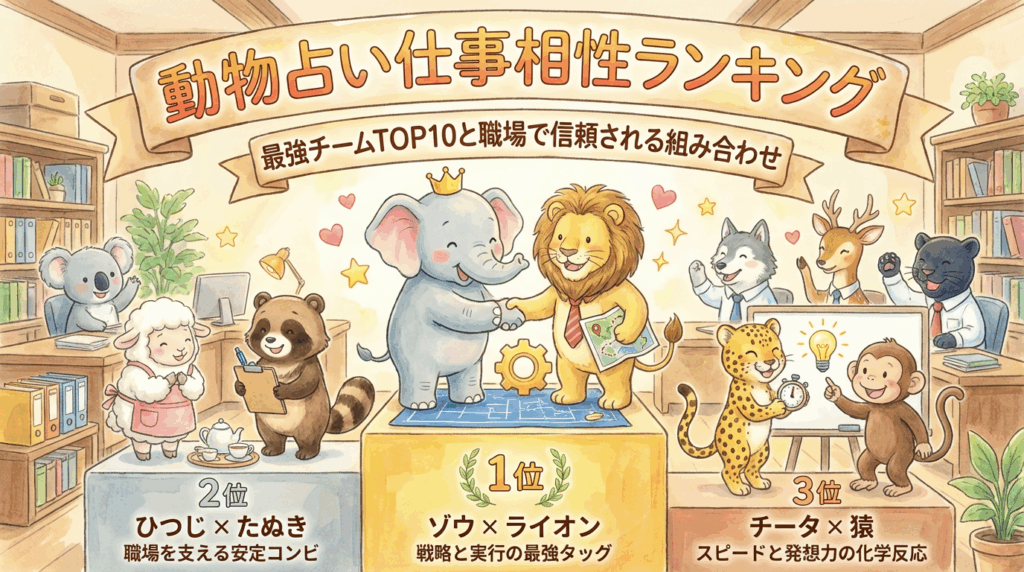 動物占い仕事相性ランキング｜最強チームTOP10と職場で信頼される組み合わせ