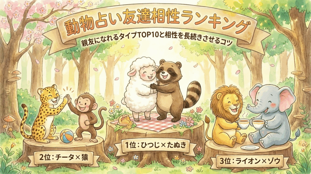 動物占い友達相性ランキング|親友になれるタイプTOP10と相性を長続きさせるコツ