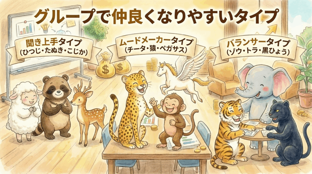 グループで仲良くなりやすいタイプ