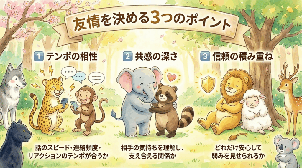 友情を決める3つのポイント