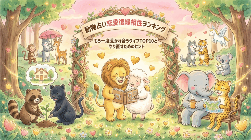動物占い恋愛復縁相性ランキング|もう一度惹かれ合うタイプTOP10とやり直すためのヒント