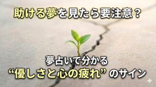 助ける夢を見たら要注意？夢占いで分かる“優しさと心の疲れ”のサイン
