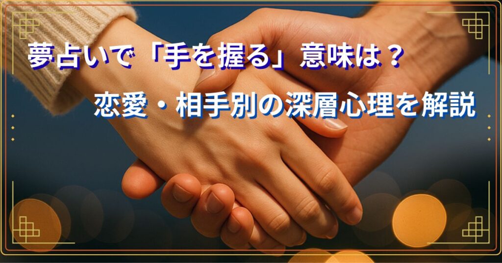 夢占い 手を握る 恋愛 相手別 深層心理を解説するイメージ