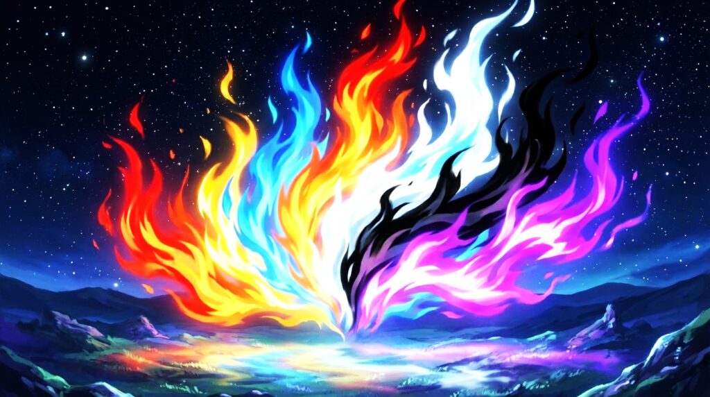 「火の色で読み解く放火の夢のスピリチュアル解釈｜赤・青・白の意味」