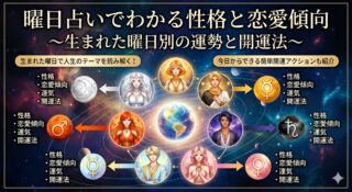 曜日占いでわかる性格と恋愛傾向〜生まれた曜日別の運勢と開運法〜