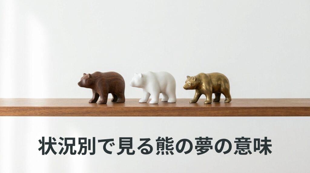 状況別に見る熊の夢の意味|追われる・戦う・出会う夢占いイメージ