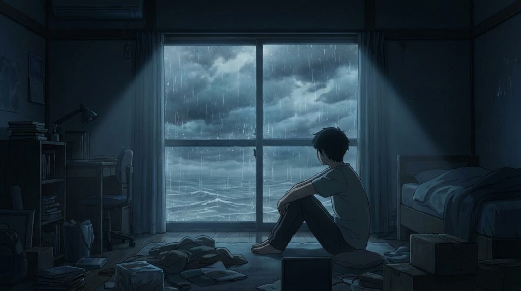 洪水の夢を見やすい心理状態|感情が不安定なときや強いストレスを抱えている状態を表すイメージ