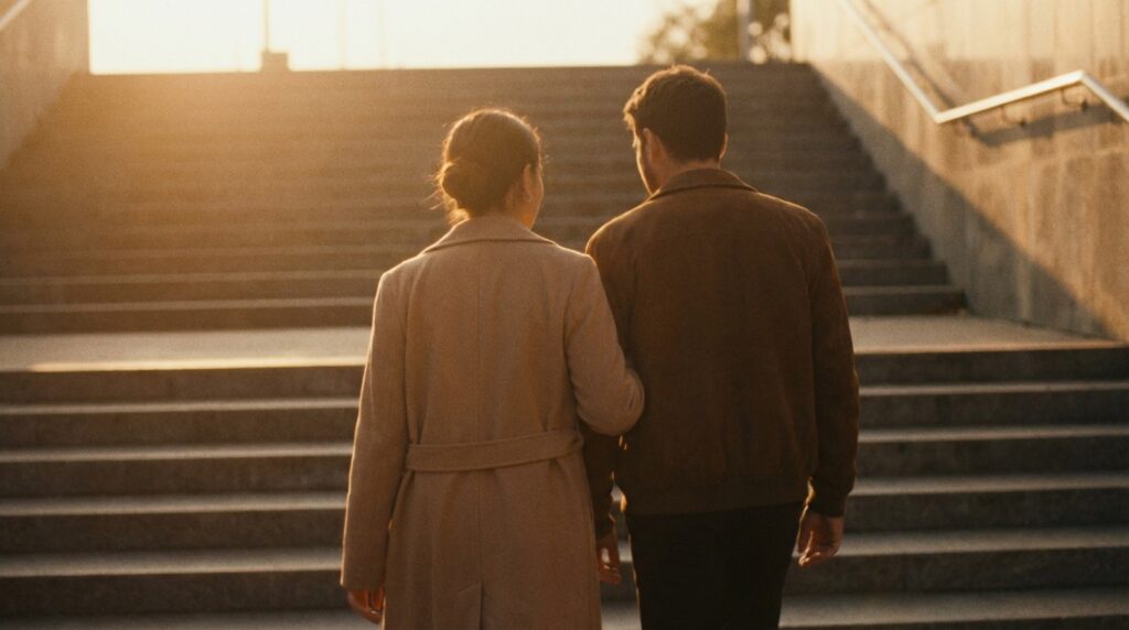恋人や好きな人と階段を登る夢の意味｜恋愛関係の進展や心の距離を表すイメージ