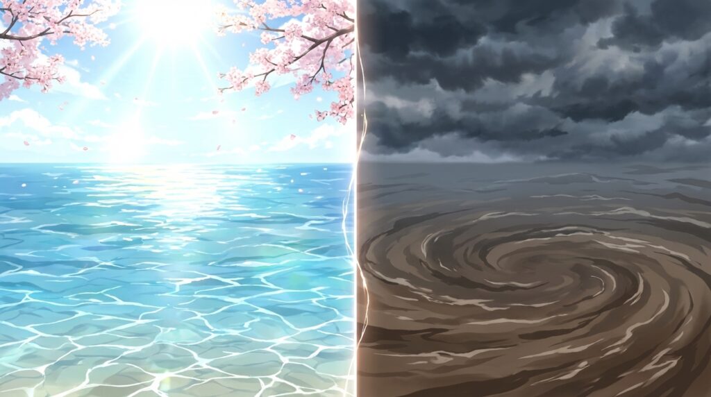 洪水の夢は吉夢か凶夢か|再生と警告の両面を持つ夢占いイメージ