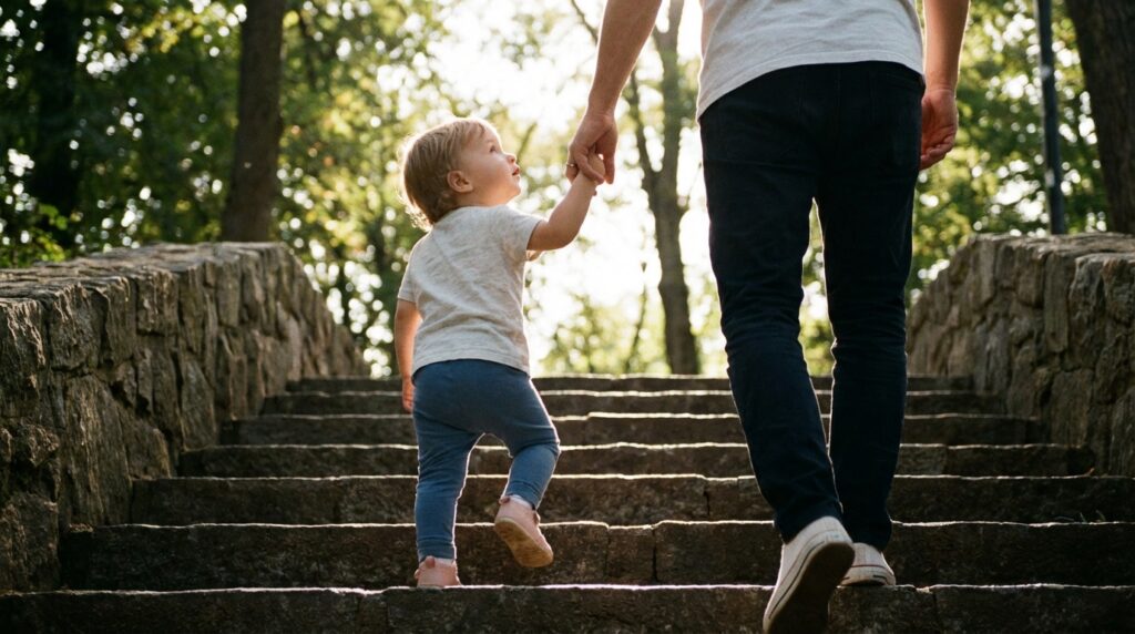 家族と階段を登る夢の意味｜安心感や家族とのつながりを映す心理のイメージ