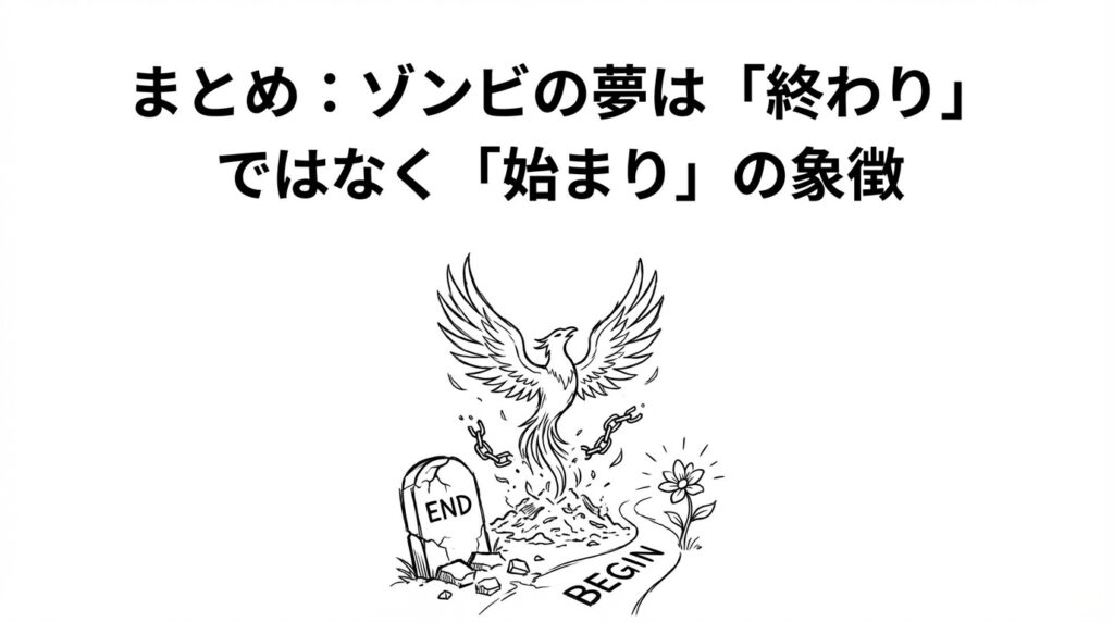 ゾンビの夢は始まりの象徴|終わりではなく変化を示すまとめイメージ